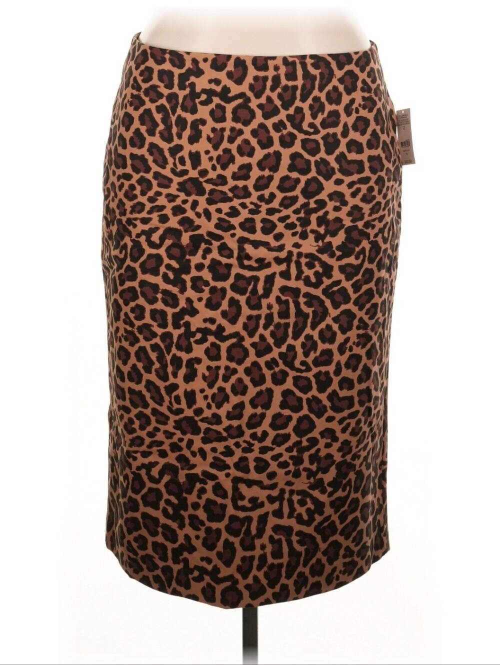 NWT Lord + Taylor Leopard Print Pencil Skirt Size 16 Lined Career Office Chic